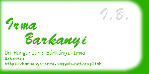 irma barkanyi business card